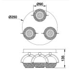 FG104-3R Spot lampa 3xGU10 FORMA CORMEL