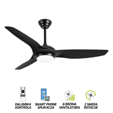 Plafonski ventilator sa svetiljkom FV3101-132 BK-Cormel-FORMA