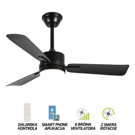 Plafonski ventilator sa svetiljkom FV3102-107 BK-Cormel-FORMA